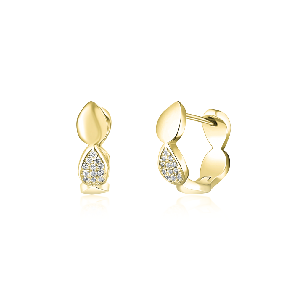 JVD Dámské stříbrné pozlacené náušnice se zirkony SVLE1257XH2GO00