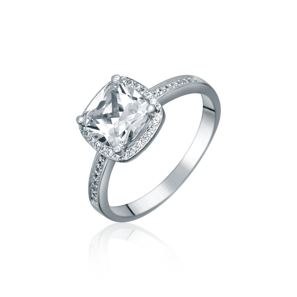JVD Dámský stříbrný zásnubní prsten se zirkony SVLR0622SH2BI56