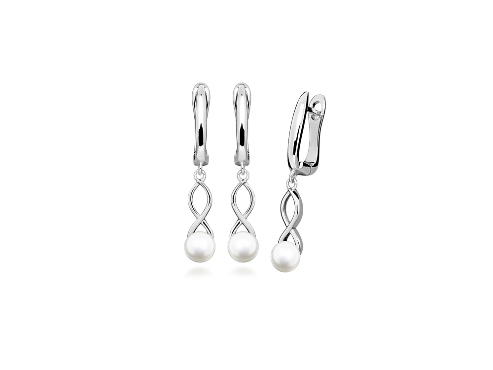 JVD Dámské stříbrné perlové náušnice s perlami na francouzské zapínání SVLE0733SH8P100