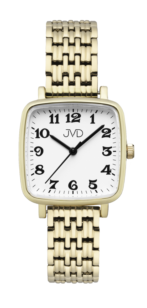 JVD Dámské náramkové pozlacené ocelové hranaté hodinky JVD J4196.2