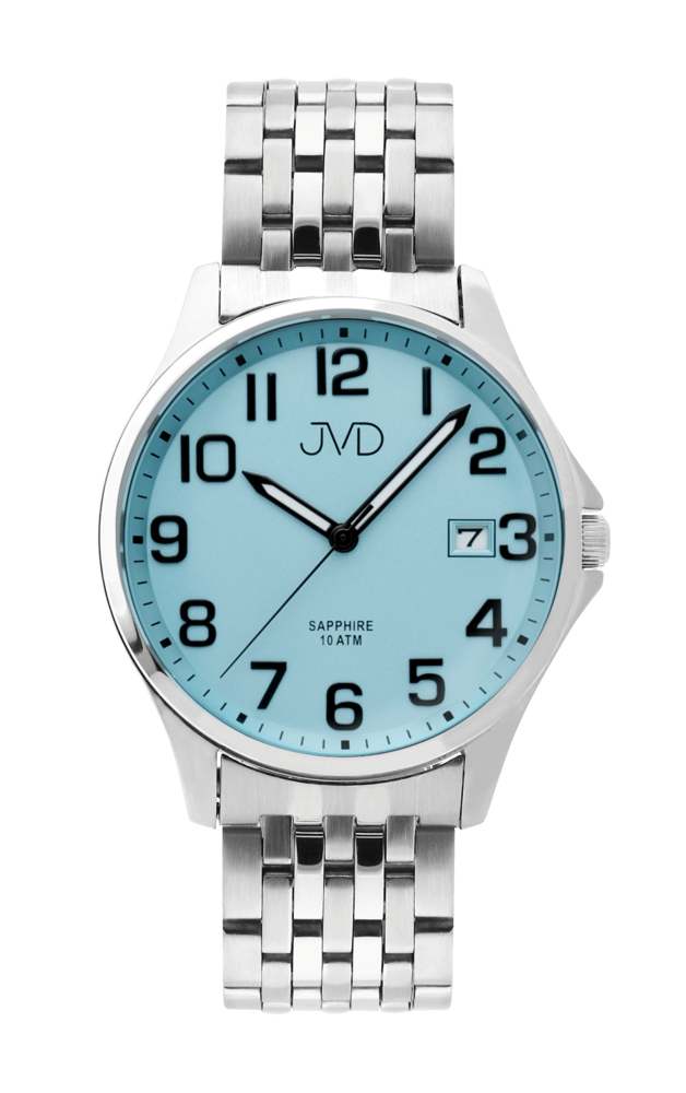 JVD Pánské ocelové vodotěsné hodinky s modrým číselníkem hodinky JVD JE612.5