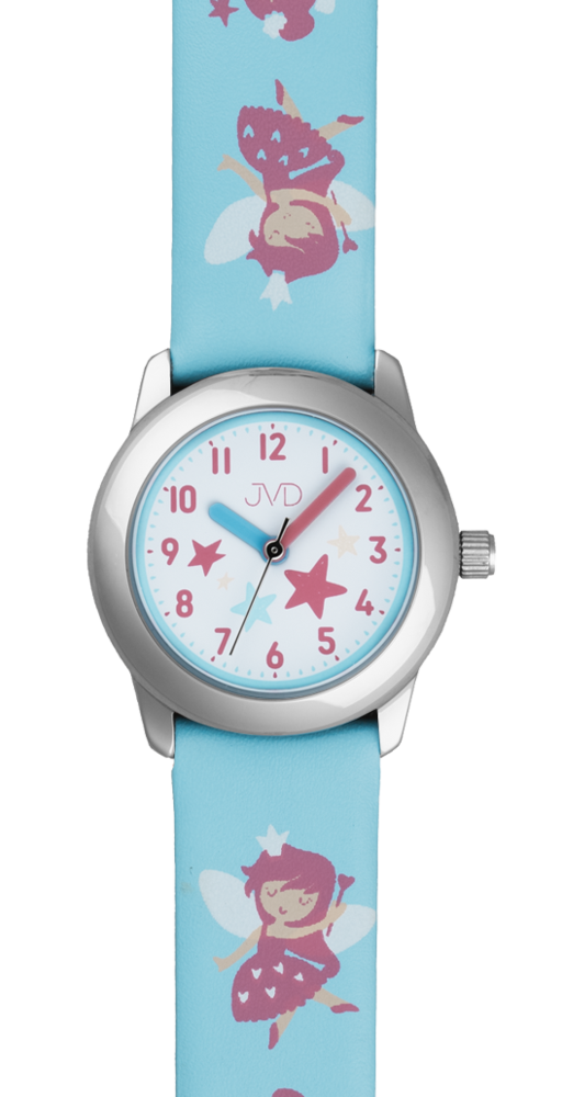 JVD Dětské dívčí modré náramkové hodinky s vílami JVD J7223.6