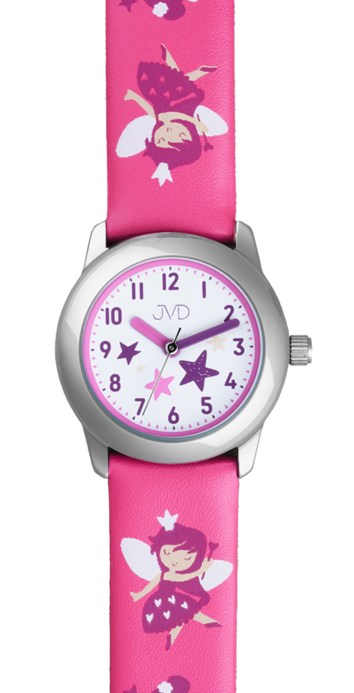 JVD Dětské dívčí růžové náramkové hodinky s vílami JVD J7223.4