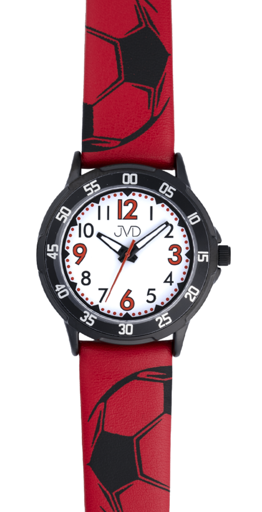 JVD Dětské chlapecké černo červené náramkové hodinky JVD J7220.3