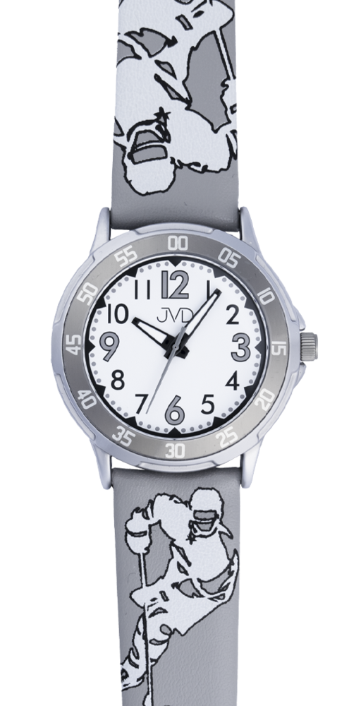 JVD Dětské chlapecké šedé hokejové náramkové hodinky JVD J7221.3