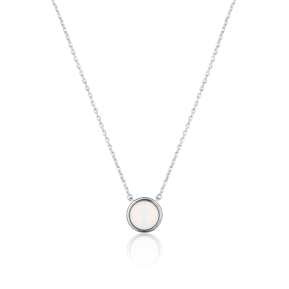 JVD Dámský stříbrný náhrdelník s opály SVLN0697XH2O142