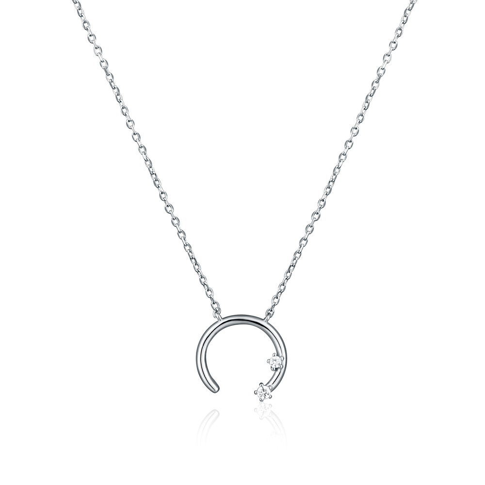 JVD Dámský stříbrný náhrdelník se zirkony SVLN0480X61BI45