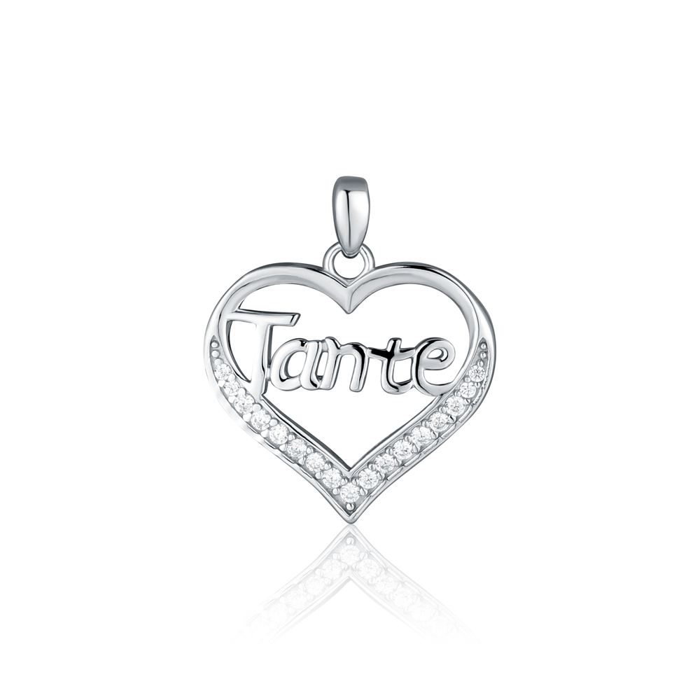 JVD Dámský stříbrný přívěsek srdíčko se zirkony SVLP1220X61BI00