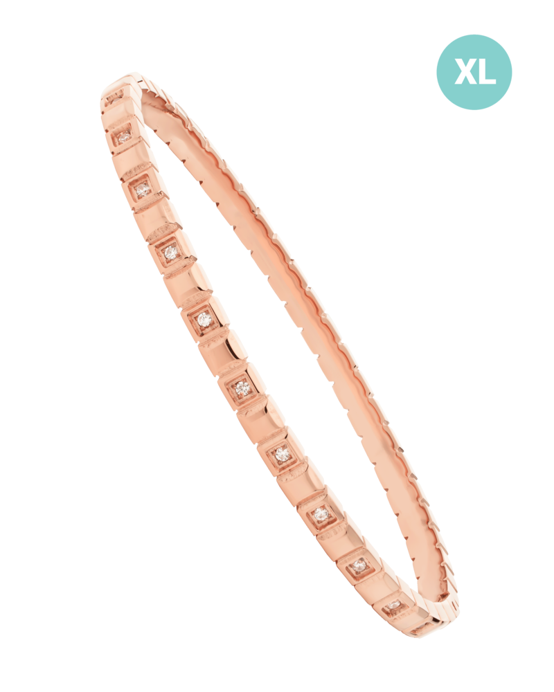 JVD Dámský pevný ocelový rose gold náramek se zirkony JGB13RXL