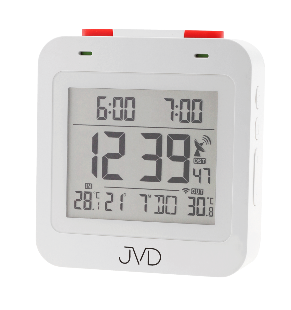 JVD Bílý rádiem řízený budík JVD RB3552.1