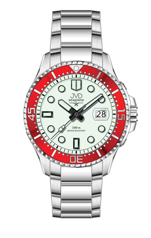 JVD Pánské vodotěsné ocelové náramkové hodinky pro potapěče 20ATM JVD JE1012.3