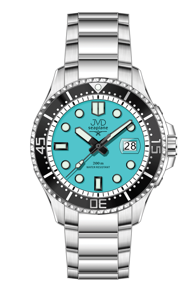  JVD Pánské vodotěsné ocelové náramkové hodinky pro potapěče 20ATM JVD JE1012.4