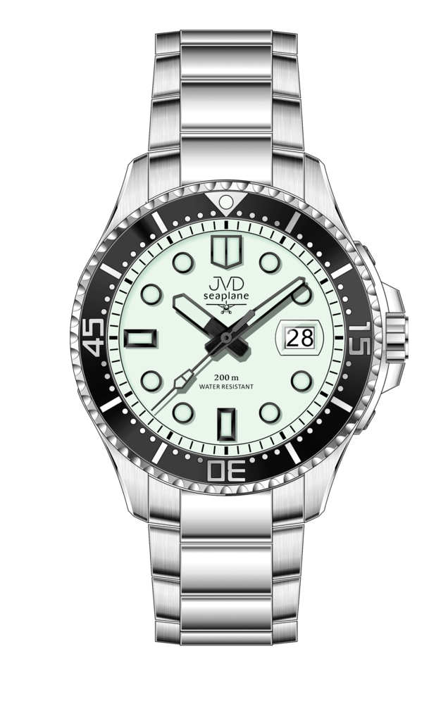 JVD Pánské vodotěsné ocelové náramkové hodinky pro potapěče 20ATM JVD JE1012.1