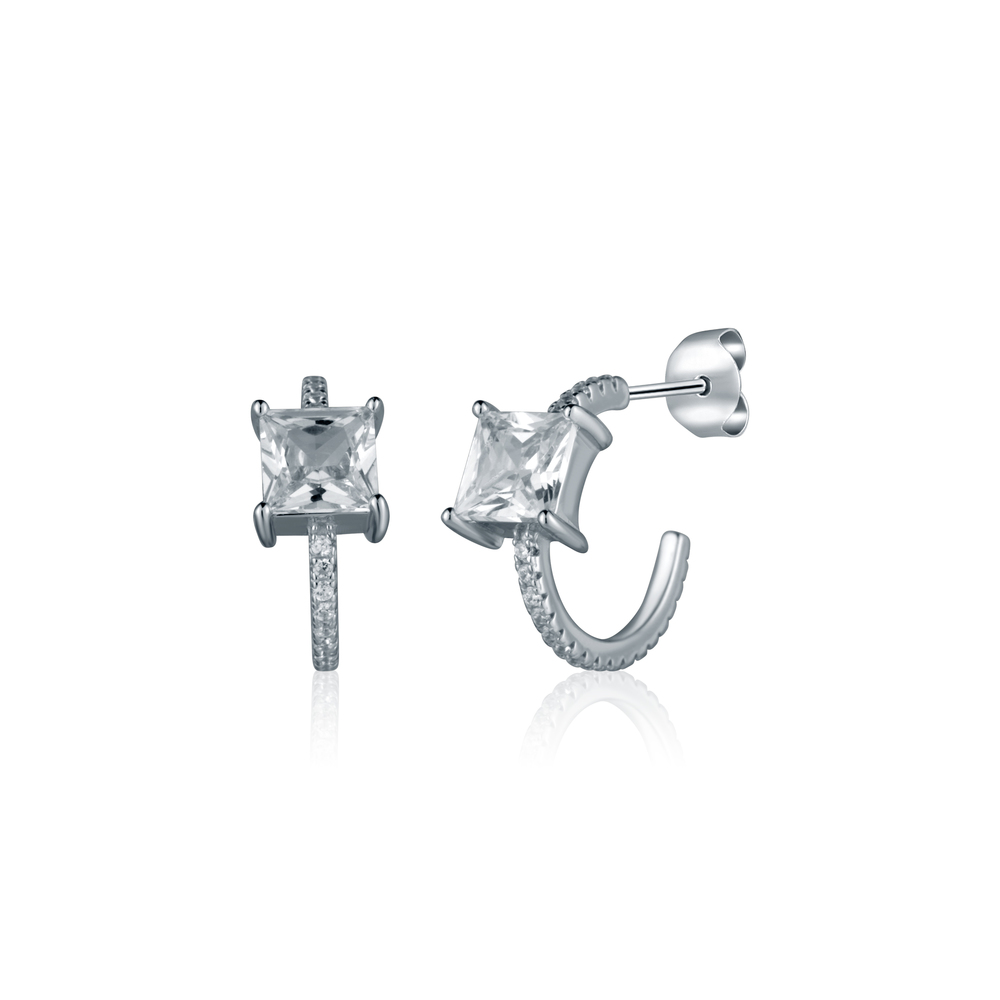 JVD Dámské stříbrné peckové náušnice na puzetku se zirkony SVLE2379XH2BI00