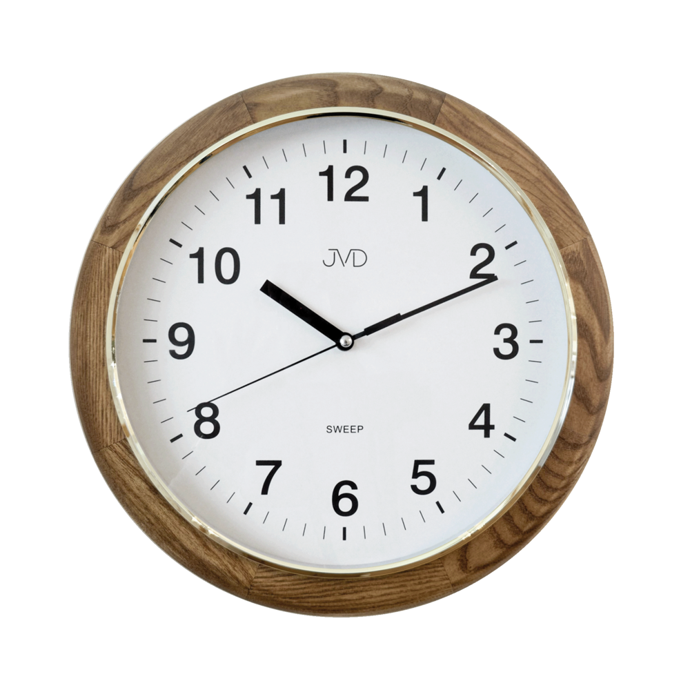JVD Kulaté dřevěné netikající tiché hodiny JVD NS19040/78