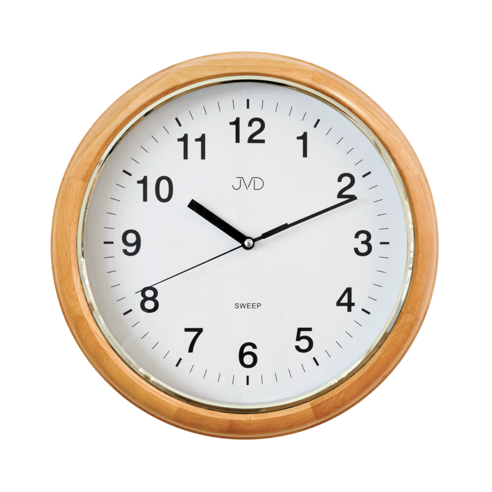 JVD Kulaté dřevěné netikající tiché hodiny JVD NS19040/68