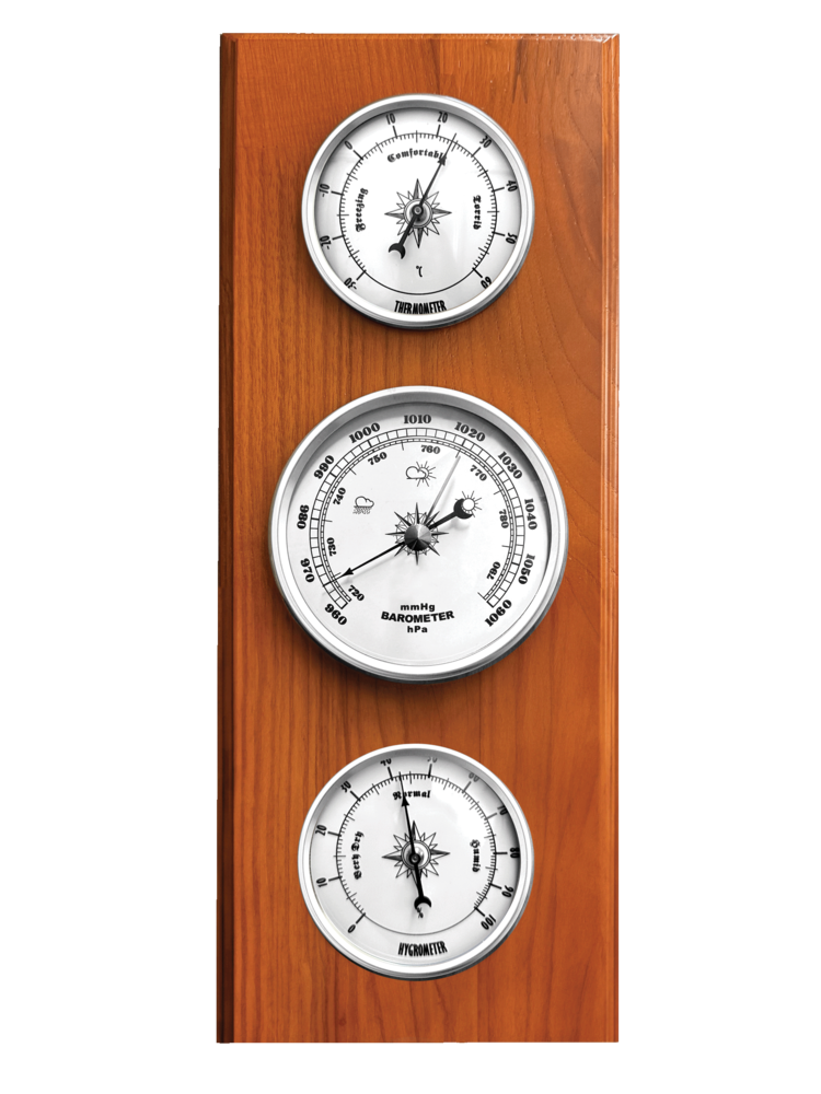 JVD Dřevěný retro hranatý teploměr, vlhkoměr a barometr JVD BA233/41