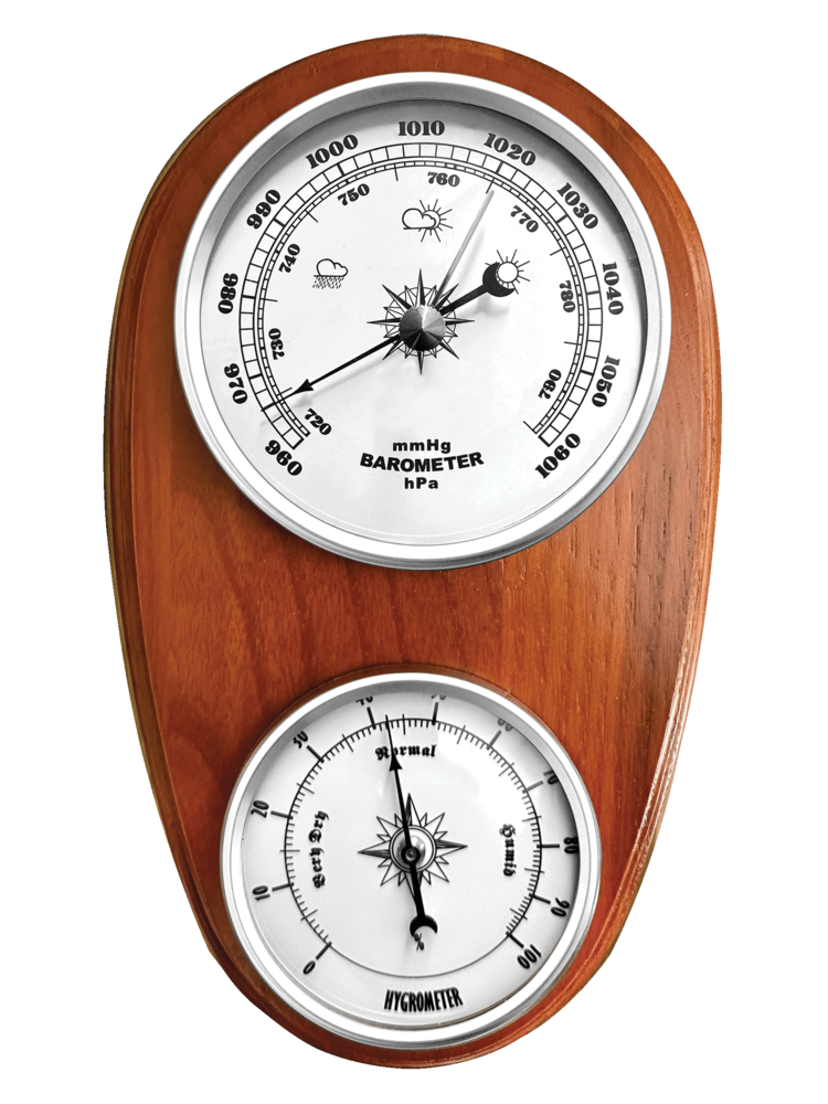 JVD Dřevěný retro hranatý vlhkoměr a barometr JVD BA231/41