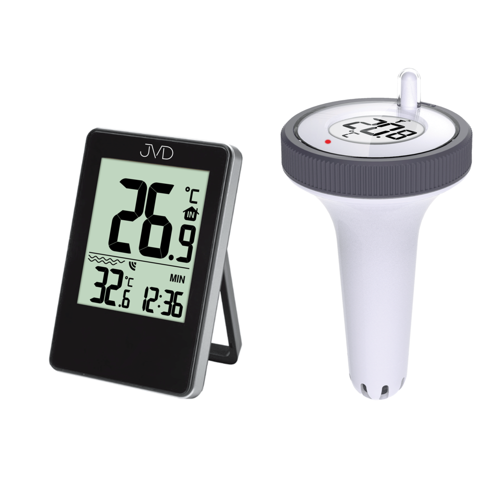 JVD Digitální čitelný bezdrátový bazénový teploměr JVD T3351.2 s plovoucím čidlem