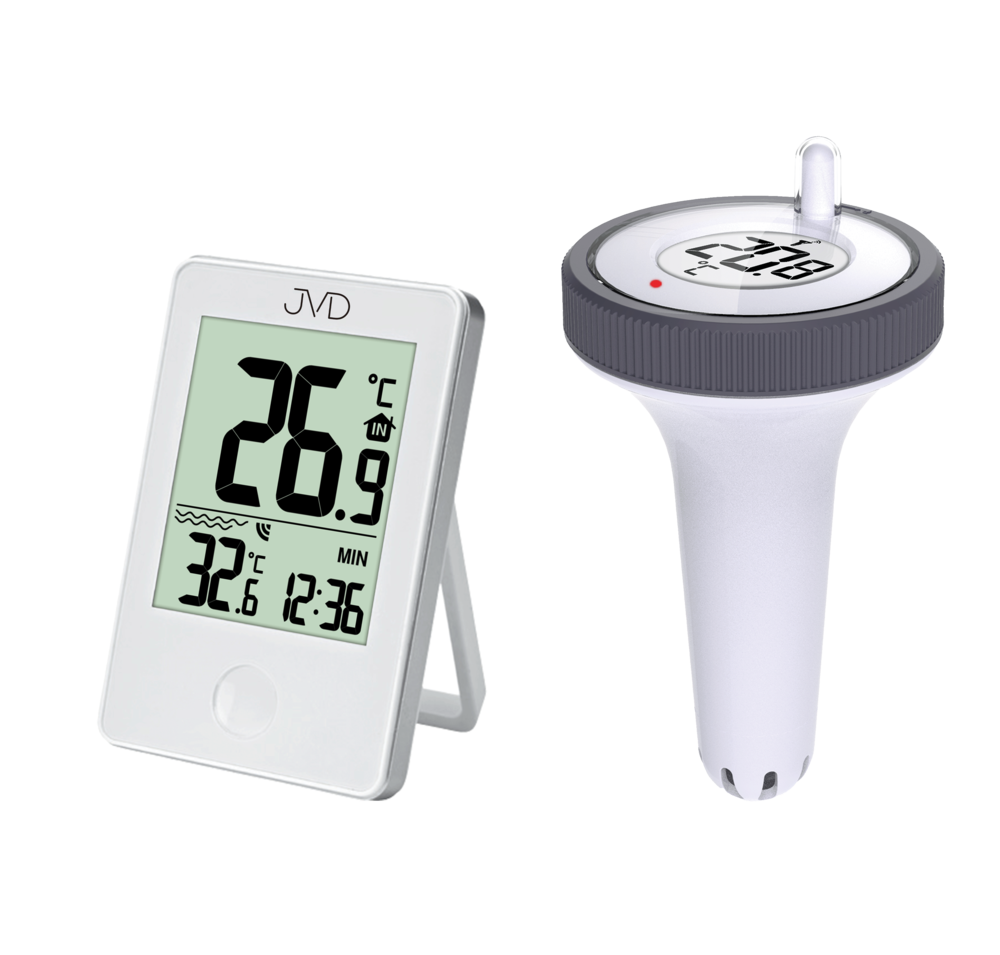 JVD Digitální čitelný bezdrátový bazénový teploměr JVD T3351.1 s plovoucím čidlem