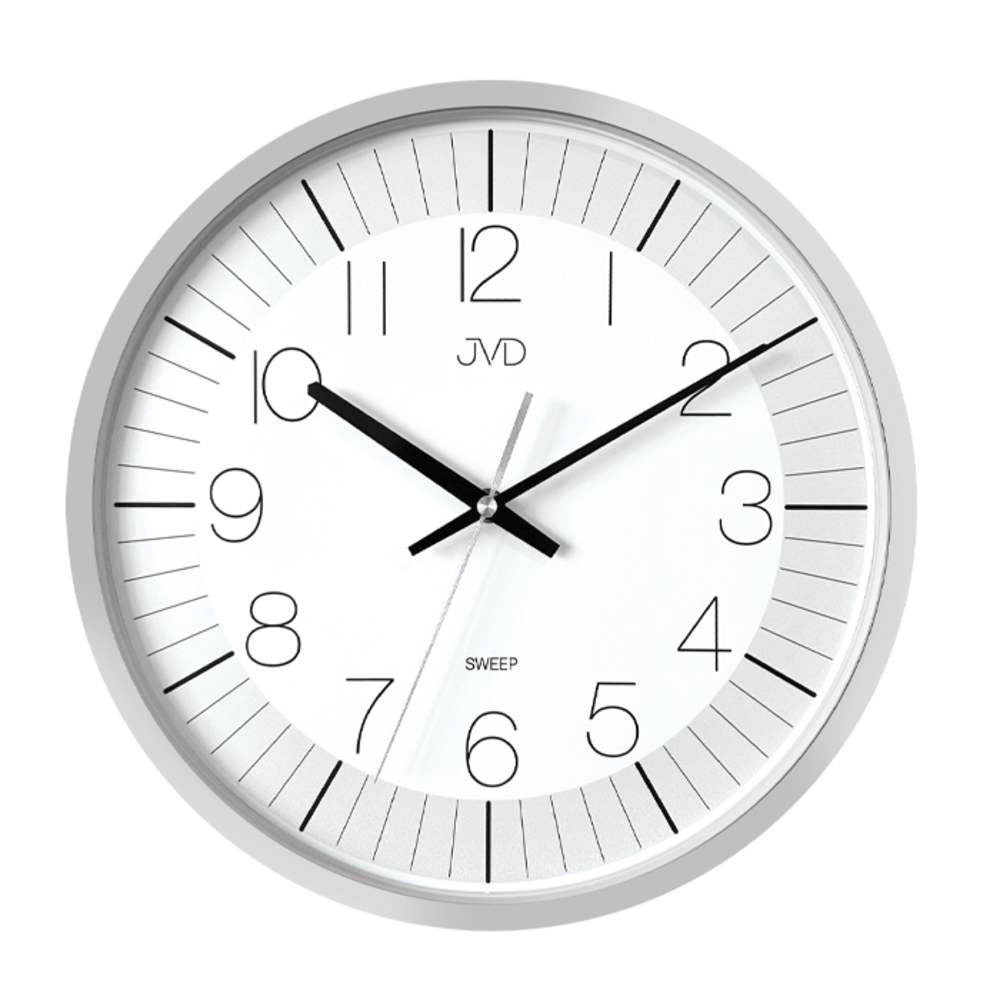 JVD Stříbrné tiché netikající hodiny JVD JVD HX8019.1