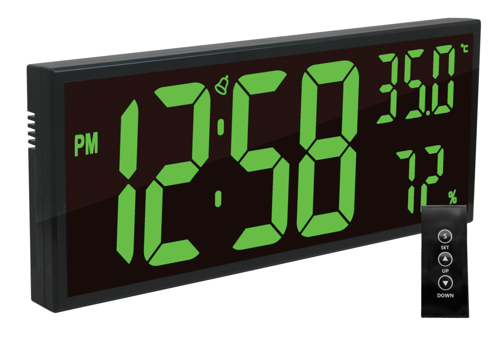 JVD Digitální černé hodiny s LED podsvícením zelené číslice JVD DH309.3