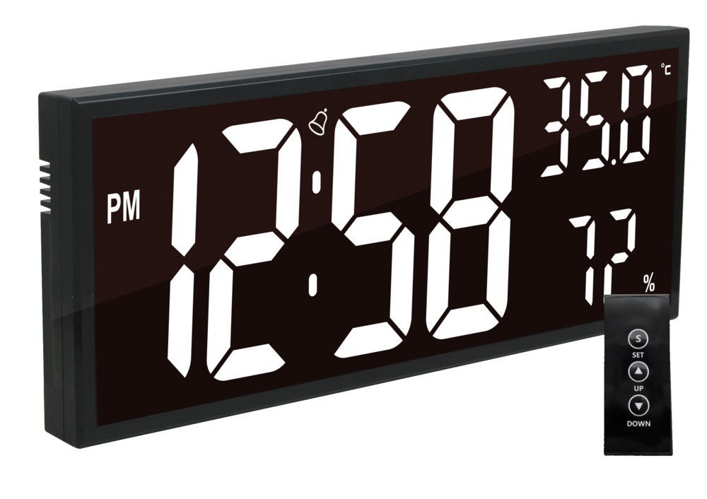 JVD Digitální černé hodiny s LED podsvícením bílé číslice JVD DH309.1