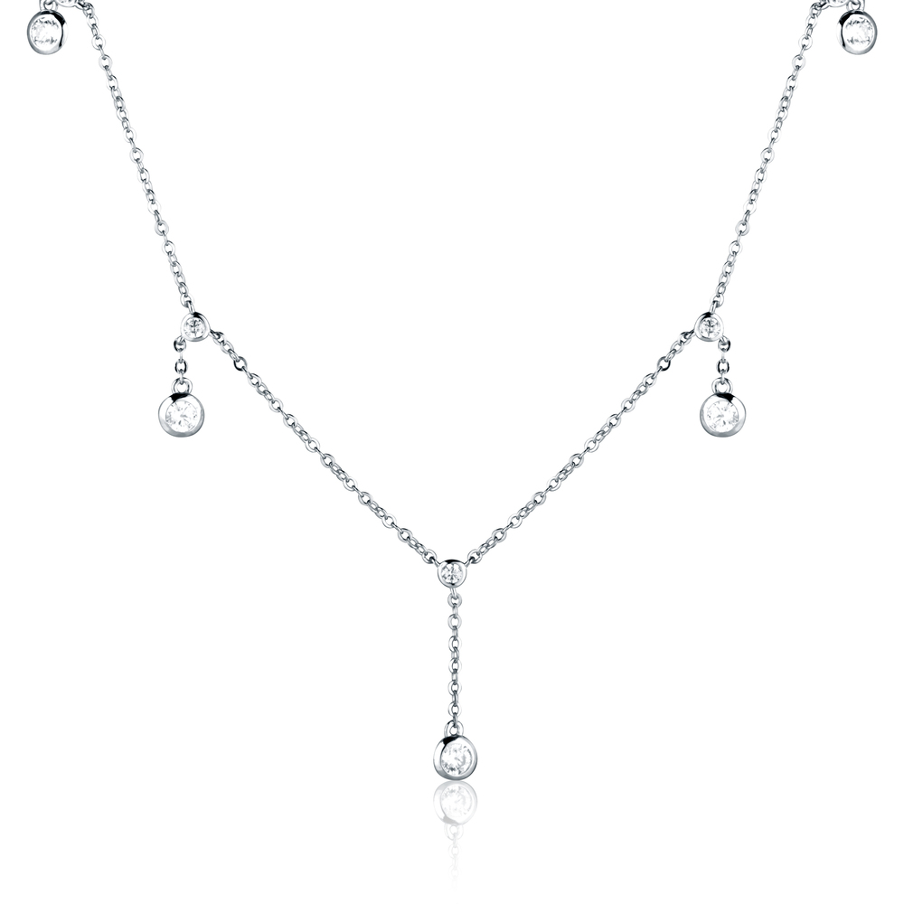 JVD Dámský stříbrný náhrdelník se zirkony SVLN0519XK4BI45