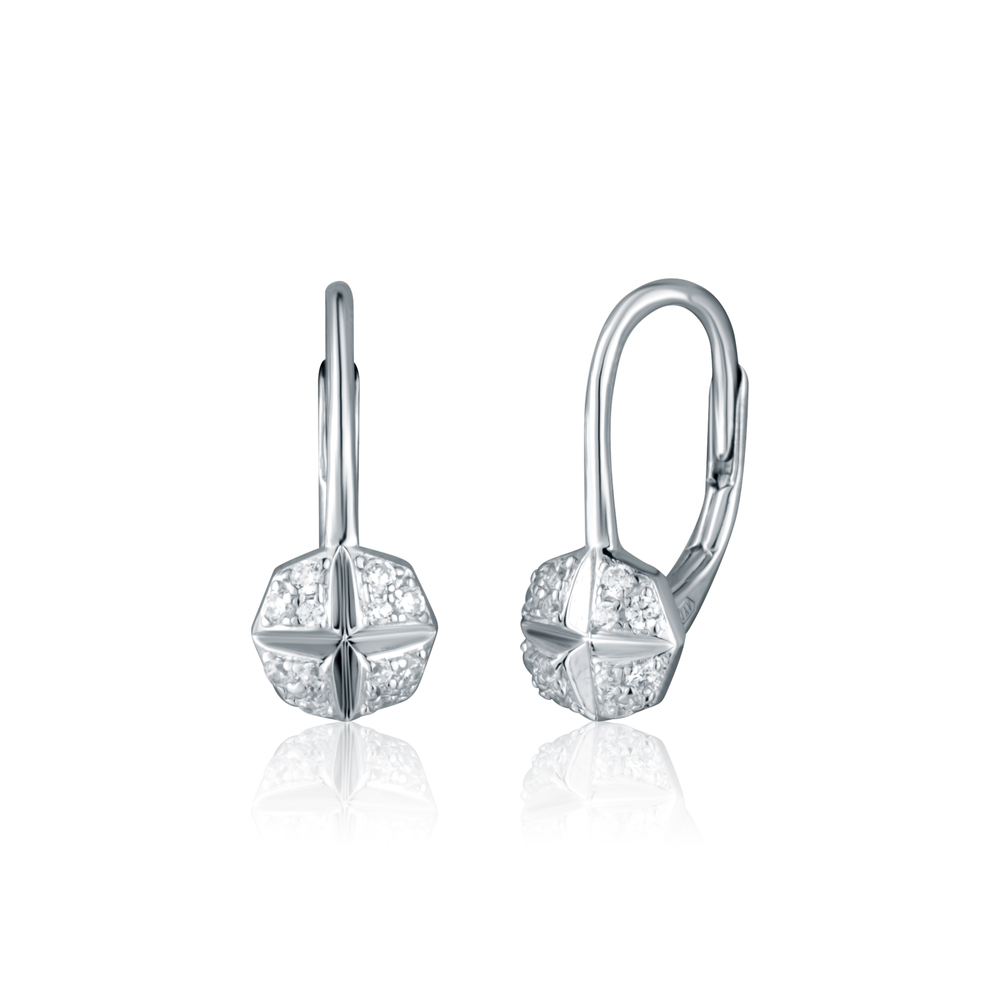  JVD Dámské klasické stříbrné náušnice se zirkony SVLE2451XK3BI00