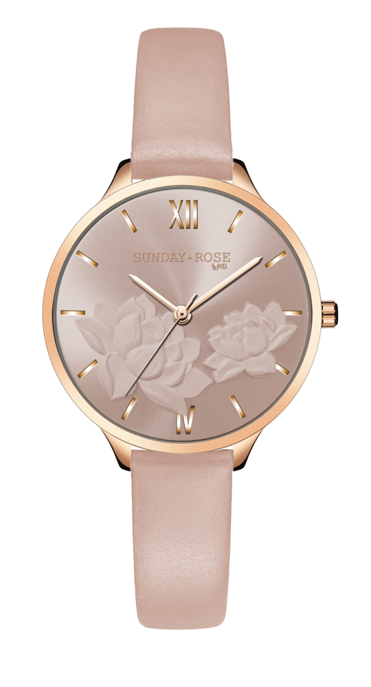 SUNDAY ROSE Dámské designové hodinky SUNDAY ROSE Fashion Pastel Pink SUN-F17