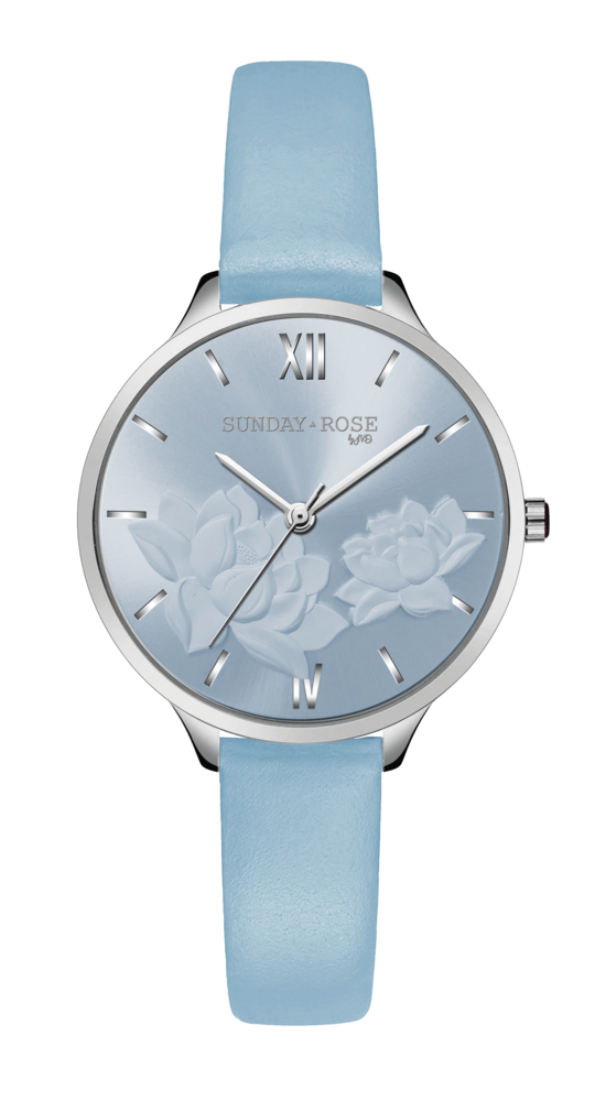 SUNDAY ROSE Dámské designové hodinky SUNDAY ROSE Fashion Pastel Blue SUN-F18