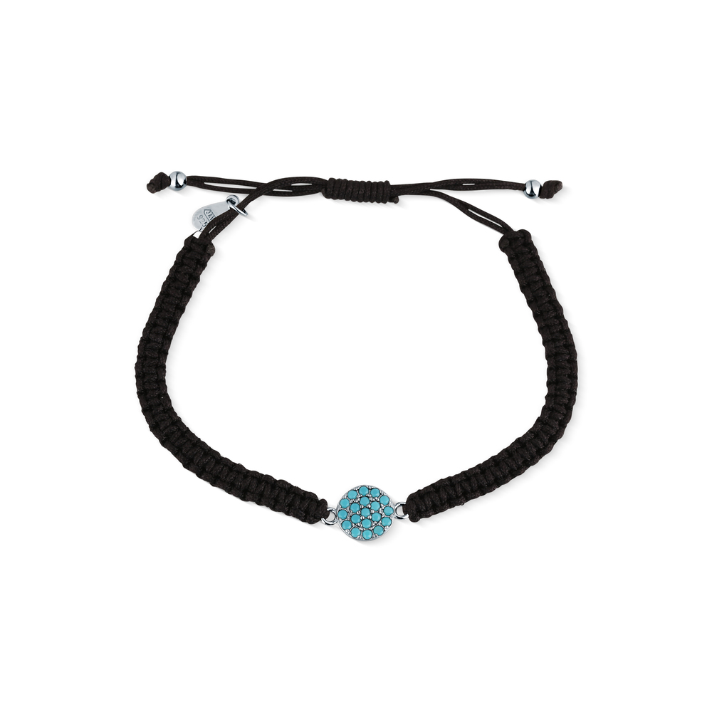 JVD Dámský stříbrný náramek se zirkony na kůži SVLB0352X61BK00