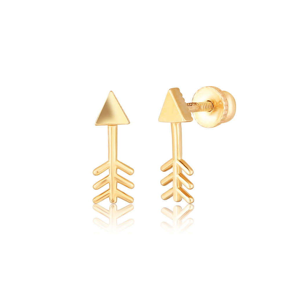 JVD Dámské zlaté peckové náušnice na šroubek ZE0236XJ71-8600