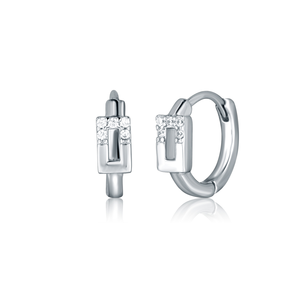  JVD Dámské kruhové stříbrné náušnice se zirkony SVLE2696X86BI00