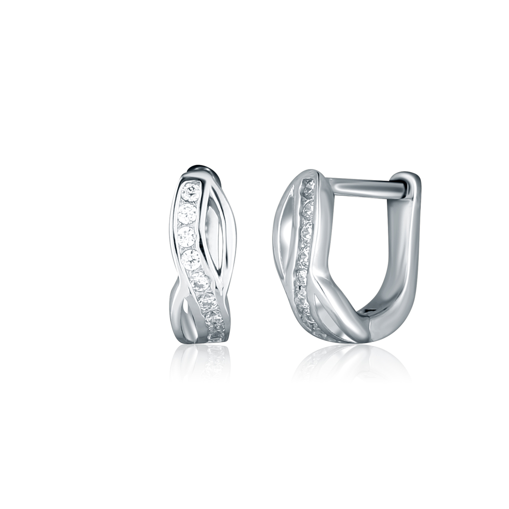 JVD Dámské stříbrné náušnice se zirkony na francouzské zapínání SVLE2792X86BI00