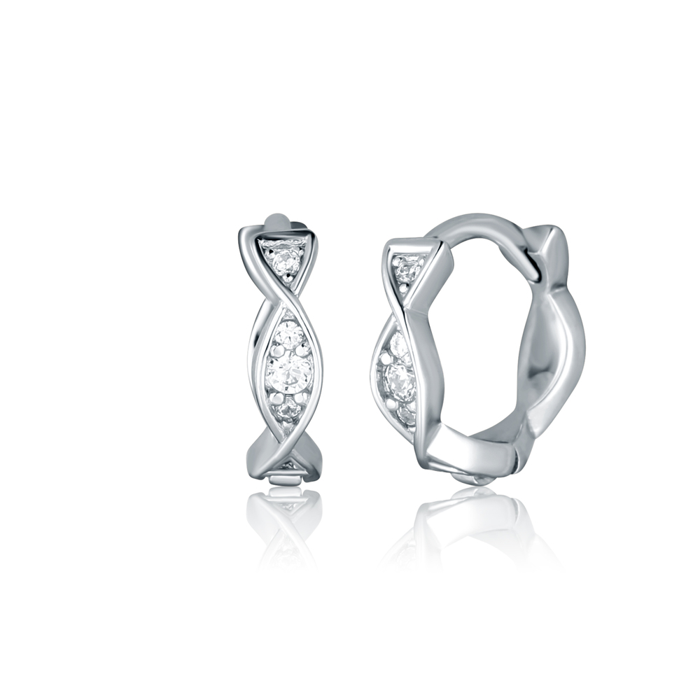  JVD Dámské stříbrné kruhové náušnice se zirkony SVLE2798X86BI00