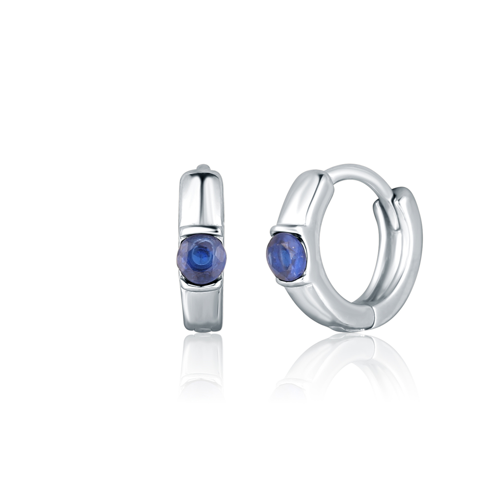  JVD Dětské stříbrné kruhové náušnice s modrými zirkony SVLE2834XH2M100