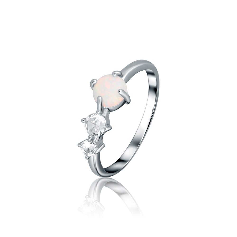 JVD Dámský stříbrný zásnubní prsten se zirkony a perlou SVLR0783SH2O158