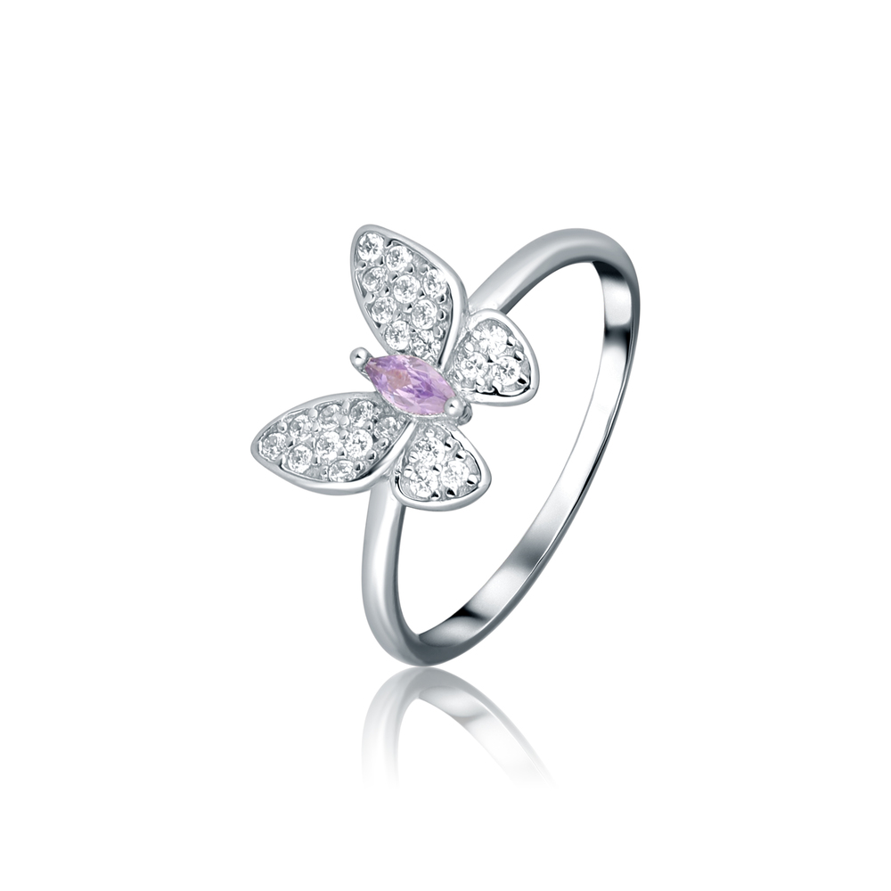  JVD Dětský stříbrný motýlkový prsten se zirkony SVLR0754SH2F250 