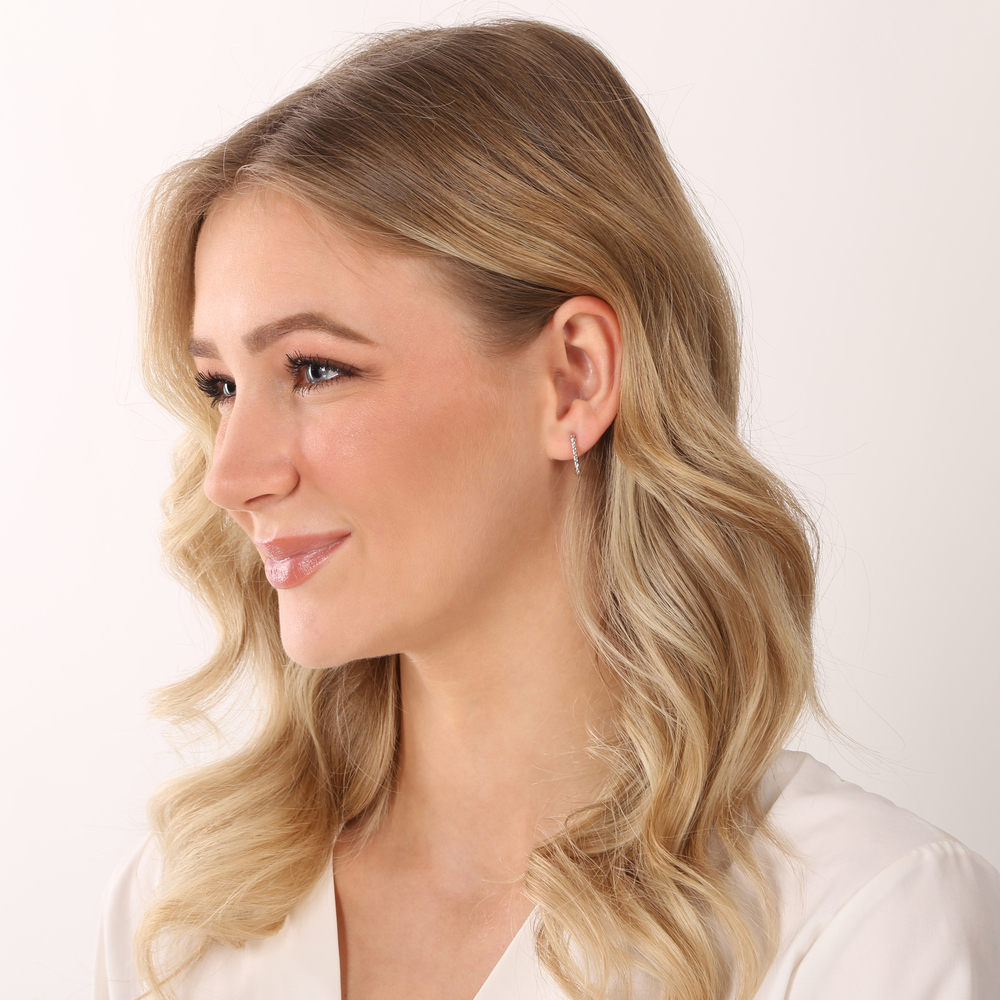 JVD Dámské zlaté kruhové náušnice z bílého zlata ryz. 585/1000 ZE0752XJ81-8300