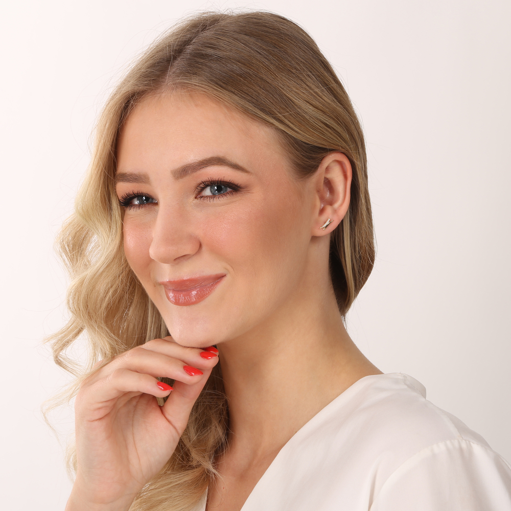JVD Dámské peckové zlaté náušnice se zirkony na šroubek ryz. 585/1000 ZE0762XJ81-2600