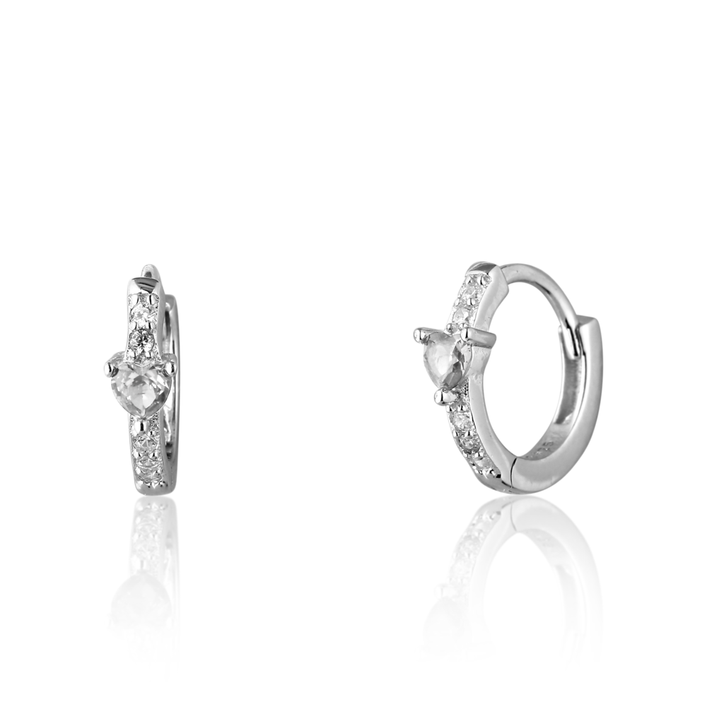JVD Dámské kruhové stříbrné náušnice se zirkony SVLE1446XE9BI00