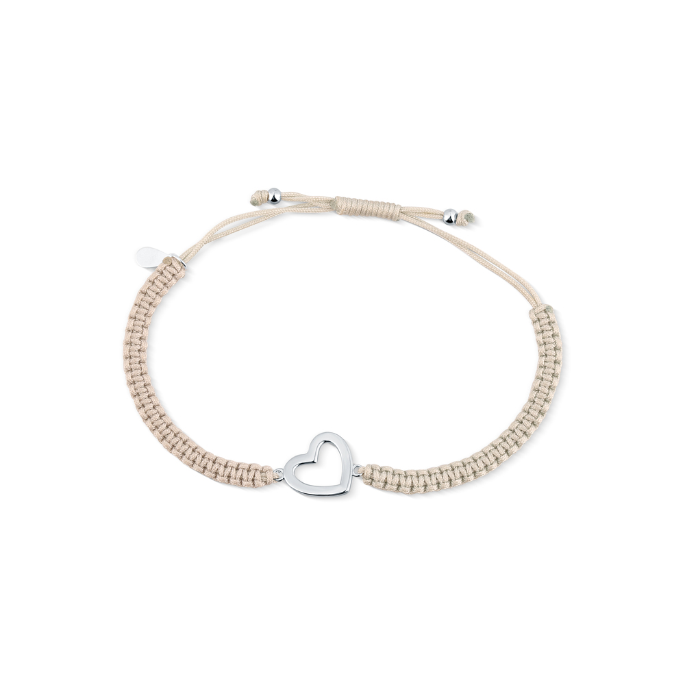 JVD Dámský stříbrný náramek na kůži srdce SVLB0454X61SE00