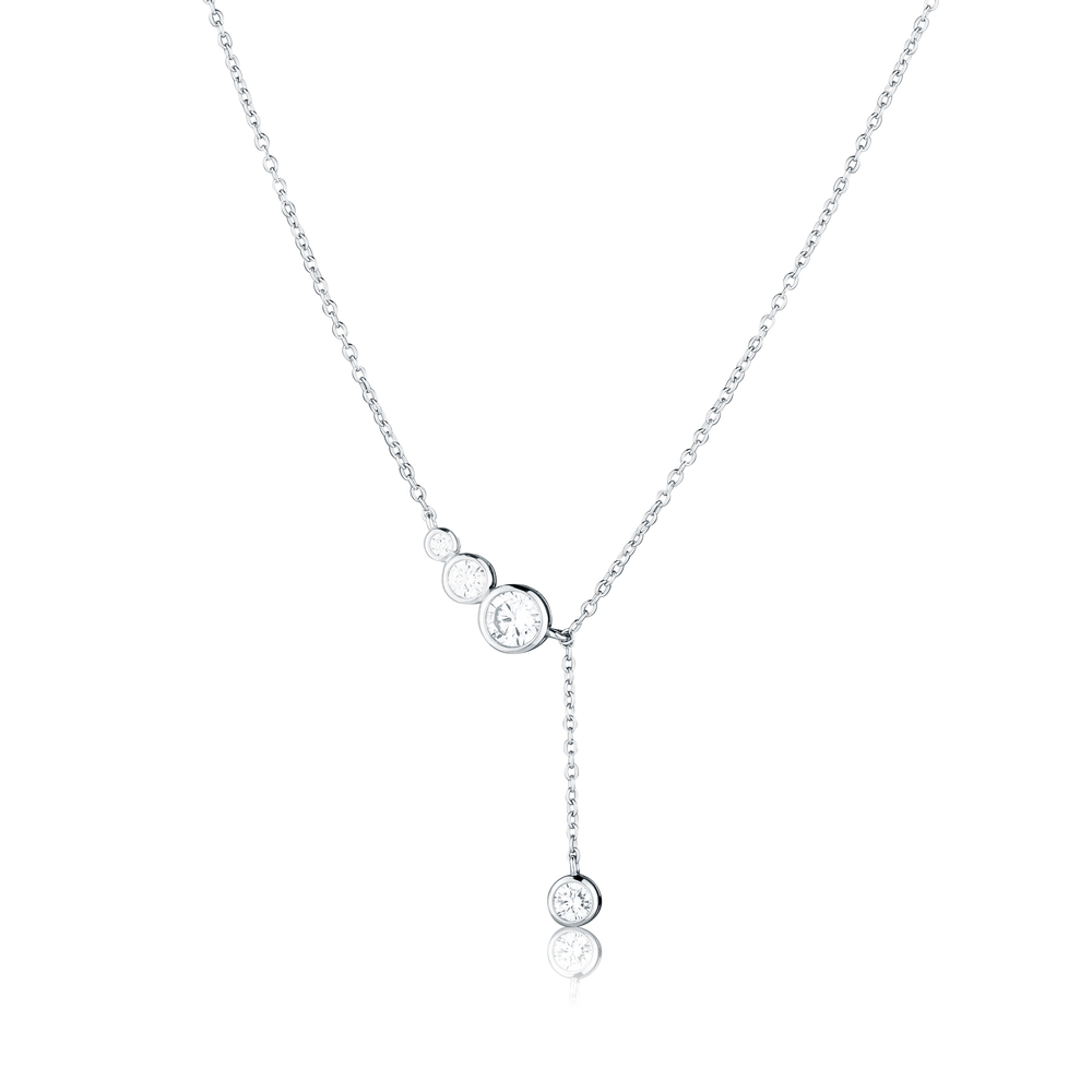 JVD Dámský stříbrný náhrdelník se zirkony SVLN0629X61BI45
