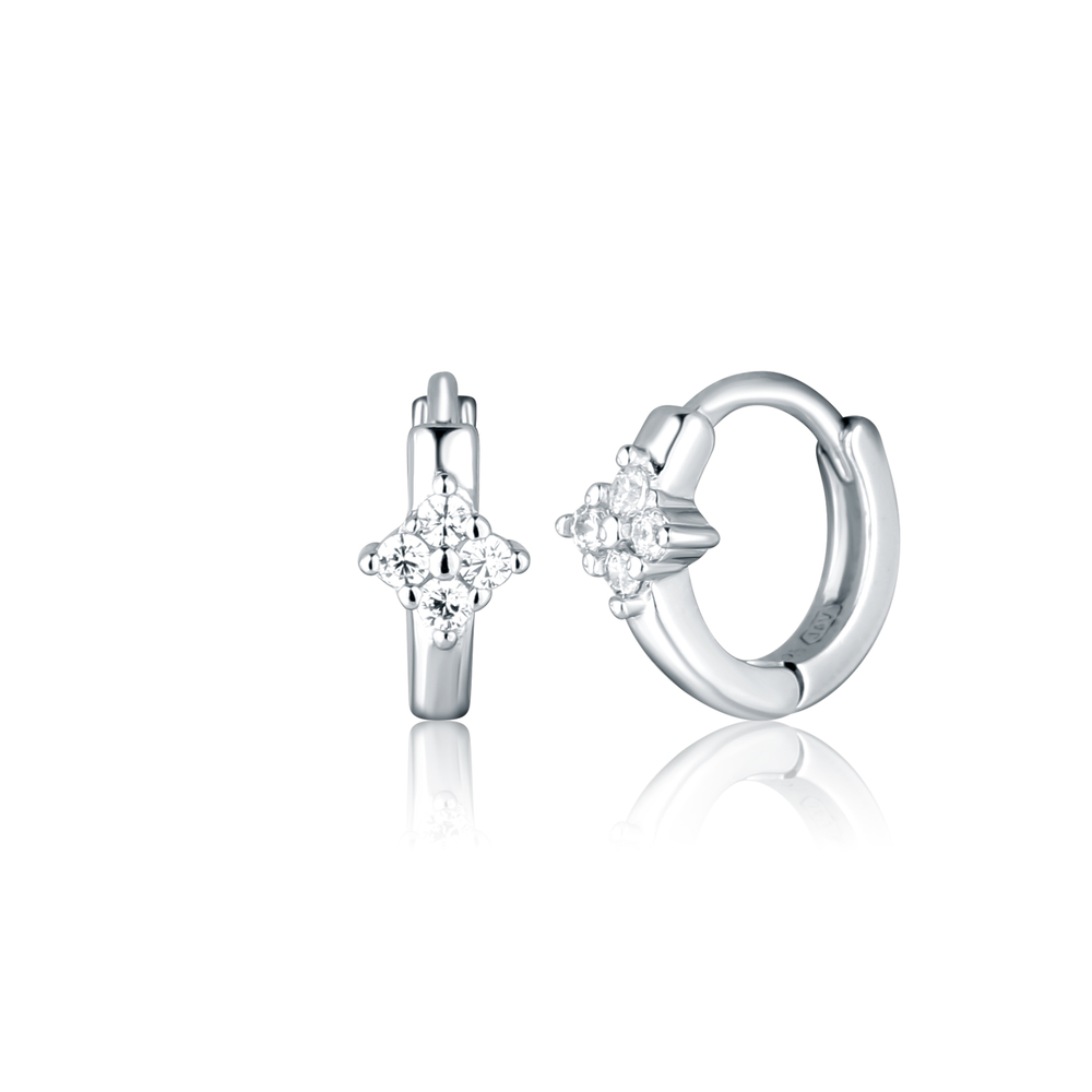 JVD Dámské kruhové stříbrné náušnice se zirkony SVLE2152X61BI00