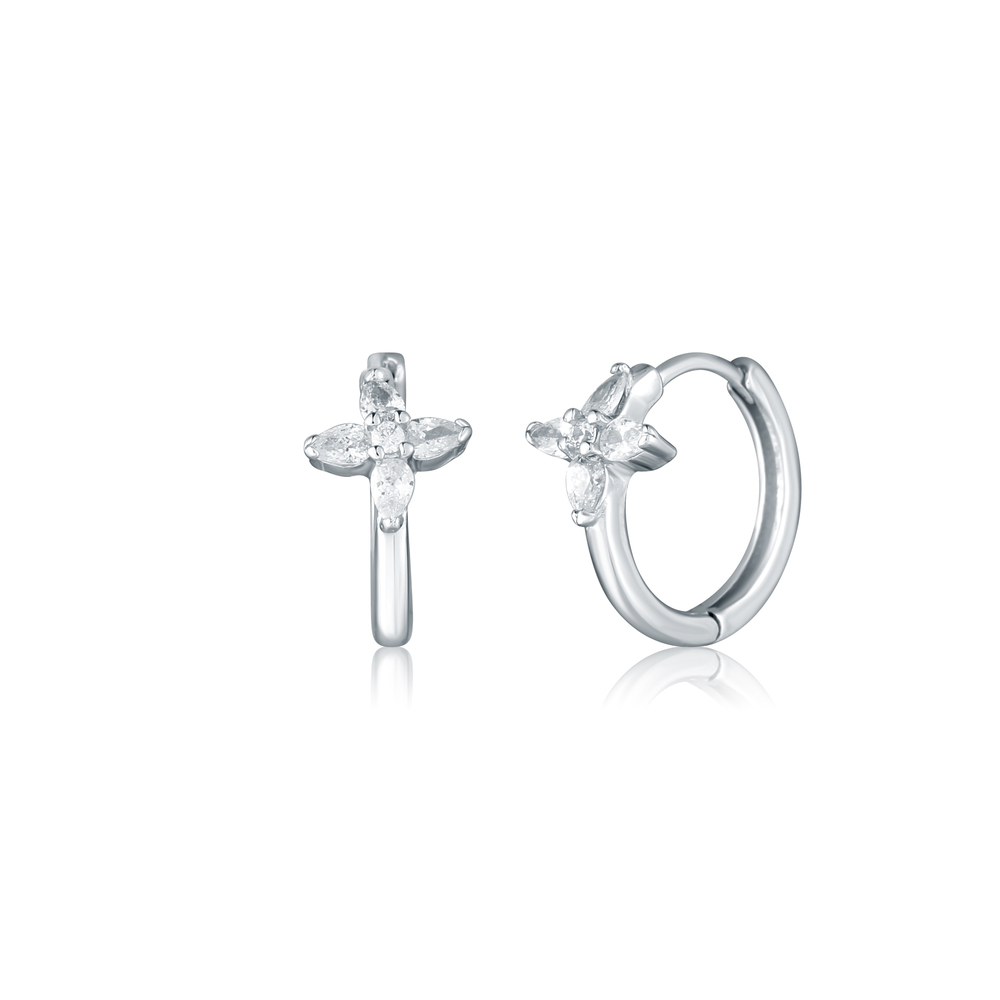 JVD Dámské kruhové stříbrné náušnice se zirkony SVLE2925X61BI00