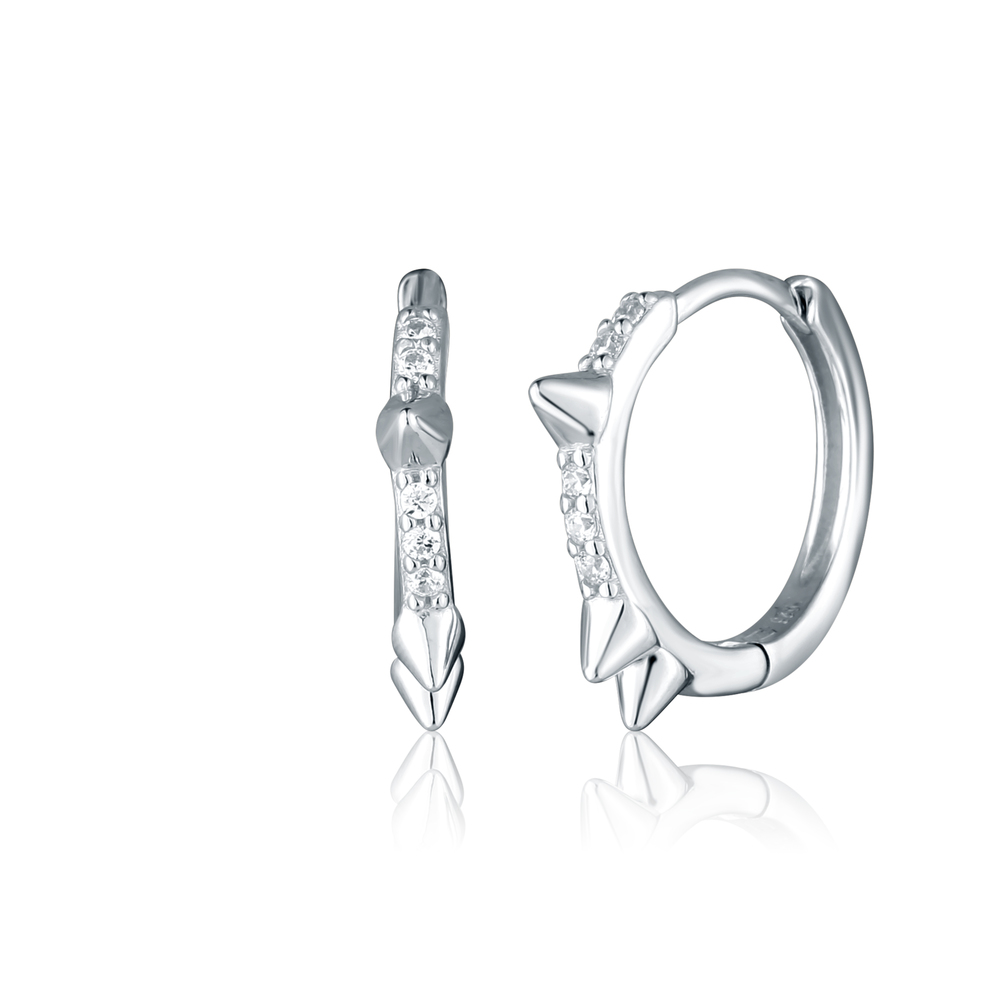  JVD Dámské kruhové stříbrné náušnice se zirkony SVLE2927X61BI00