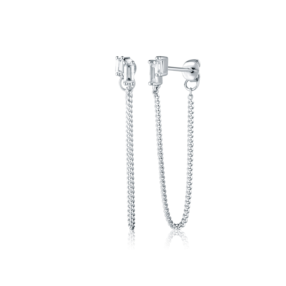  JVD Dámské peckové stříbrné náušnice na puzetku se zirkony SVLE2974X61BI00