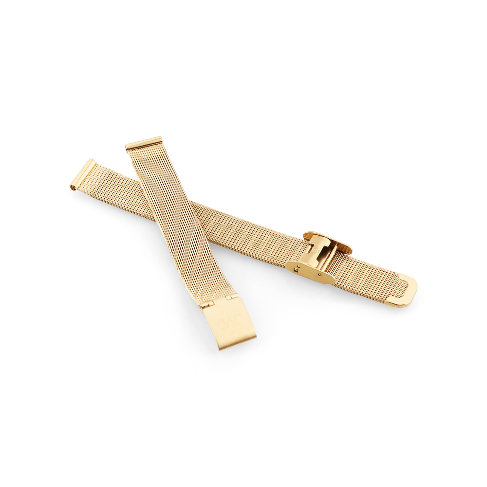 JVD Dámský zlatý kovový řemínek na hodinky milánský tah 17mm JVD RJ-TS69