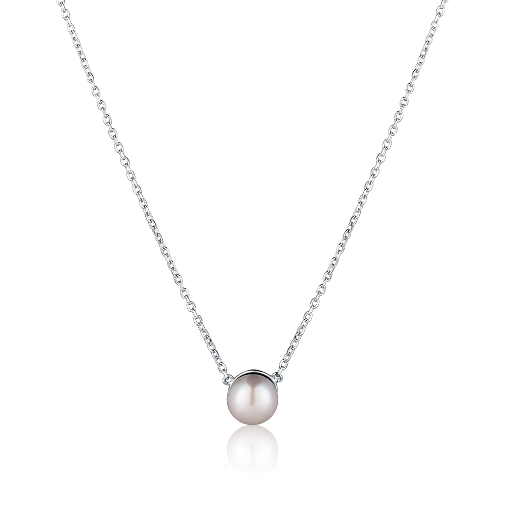 JVD Dámský stříbrný náhrdelník s černou perlou SVLN0653XD2P608